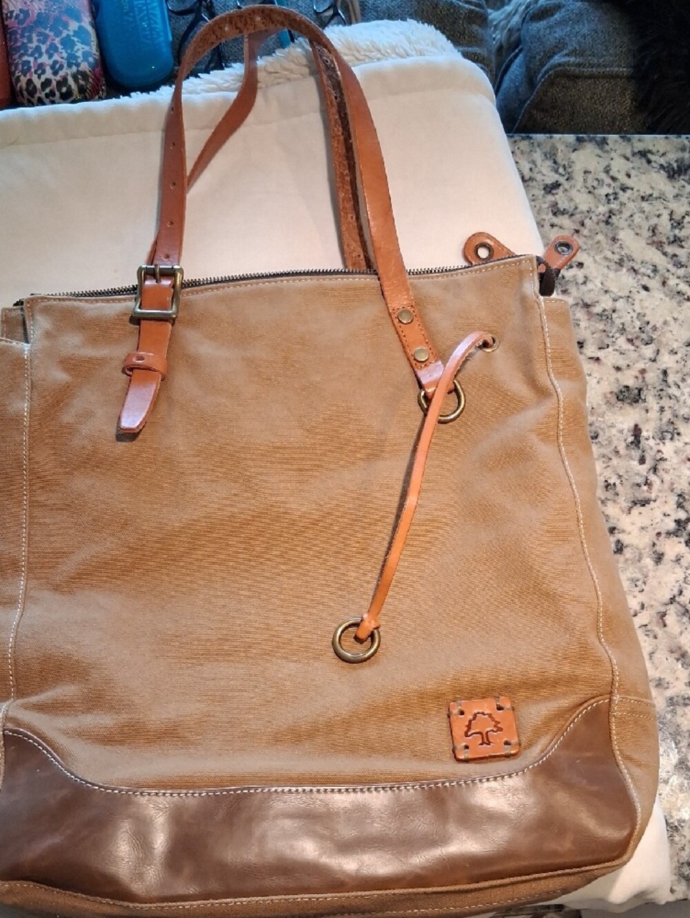 Redwood Tote in Brown and Tan - Picture 2 of 5
